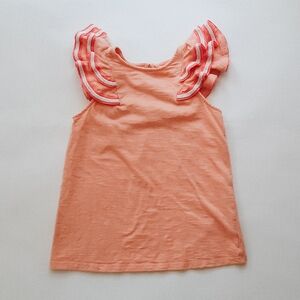 Cat & Jack Girls Flutter Sleeve Top in Coral Size M 7/8